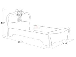 Кровать "Ольга-12" 1200 (белый глянец), ЛДСП/МДФ, Фант-мебель