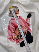 Термонаклейка девушка в розовом