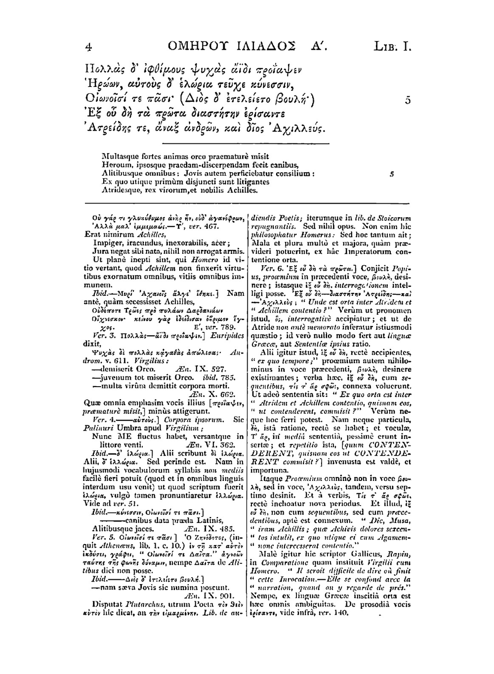 Ilias, graece et latine (Ancient Greek Edition). Vol. 1 | Homer