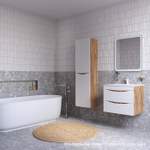 Тумба подвесная IDDIS Cloud, 60 см, белая/золотистый дуб, CLO60Y0i95