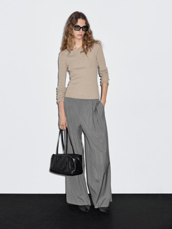 Massimo Dutti Свитер из смесовой шерсти в рубчик, норка