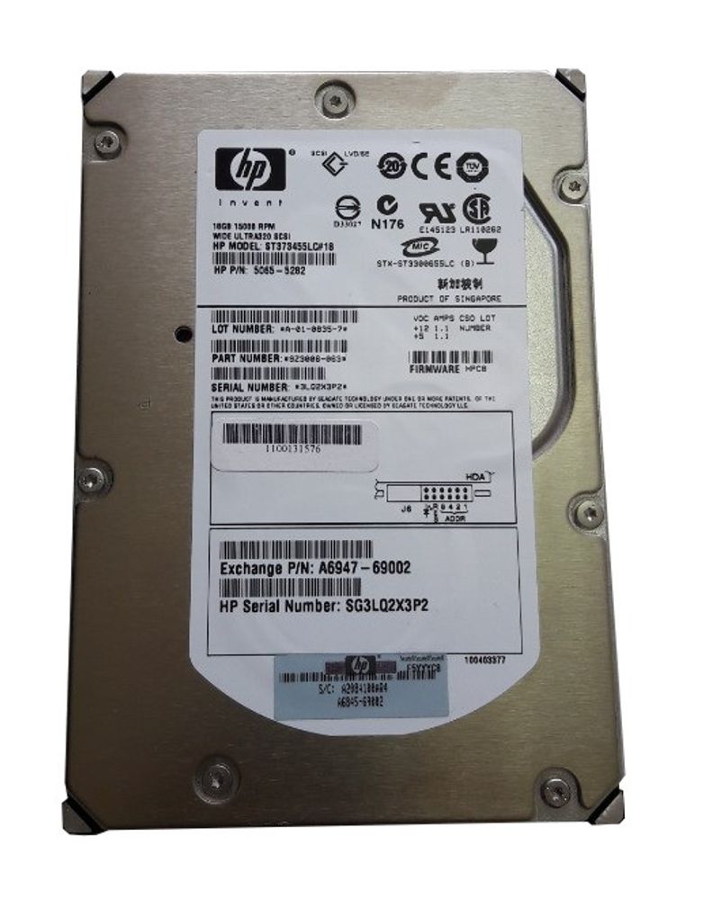 Жесткий диск HP 18.2GB, 15K rpm Ultra320 SCSI RP24X0 A6947A