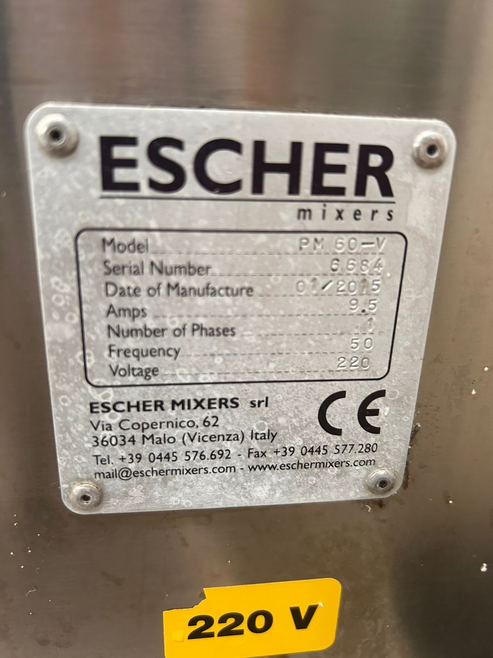 Планетарный миксер Escher PM-60V