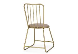 Стул на металлокаркасе Лирион бежевый велюр / золото