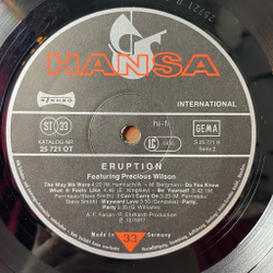 Винтажная виниловая пластинка LP Featuring Precious Wilson Eruption (Germany 1977)