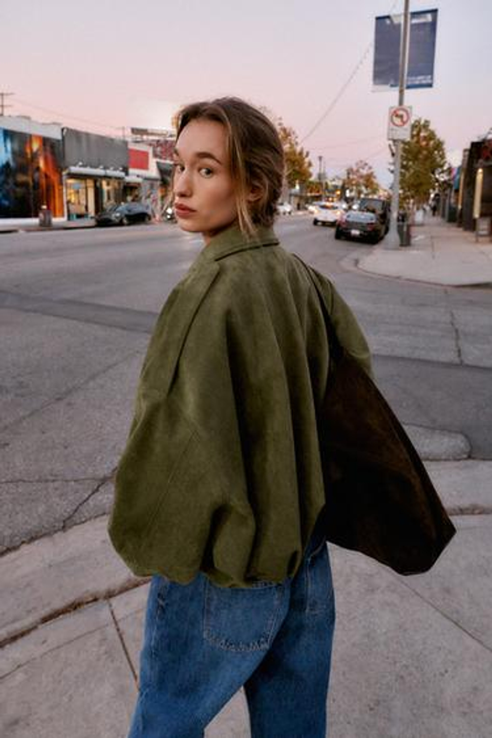 БОМБЕР-КУРТКА С ВИДОМ ЗАМШИ - ZARA