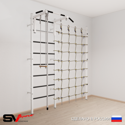 Шведская стенка Sv Sport 5150 (Турник стандарт/Канат/Трапеция/Канатный лаз)