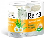 Бумага туалетная REINA Aroma 2 сл., 4 рул., Ромашка и Алоэ Вера