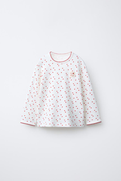 ZARA ПИЖАМА С ПРИНТОМ «СЕРДЦА», ЭКРЮ