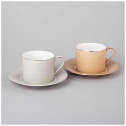 ЧАЙНЫЙ НАБОР LEFARD "TOP STYLE" НА 2 ПЕР. 4 ПР. 250 МЛ БЕЖЕВЫЙ, БИРЮЗОВЫЙ (КОР=12НАБ.)