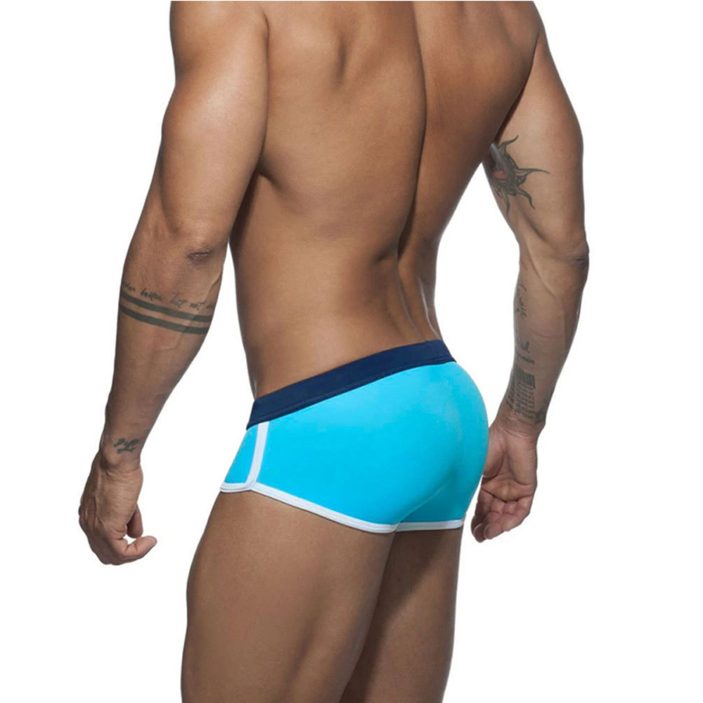 Голубые мужские плавки-брифы с контрастной отделкой (Размер: L) (Цвет: голубой)