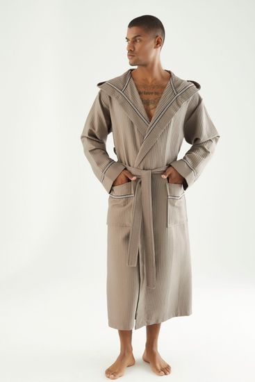 24680 Халат мужской вафельный с капюшоном Nysa Elmas Pike