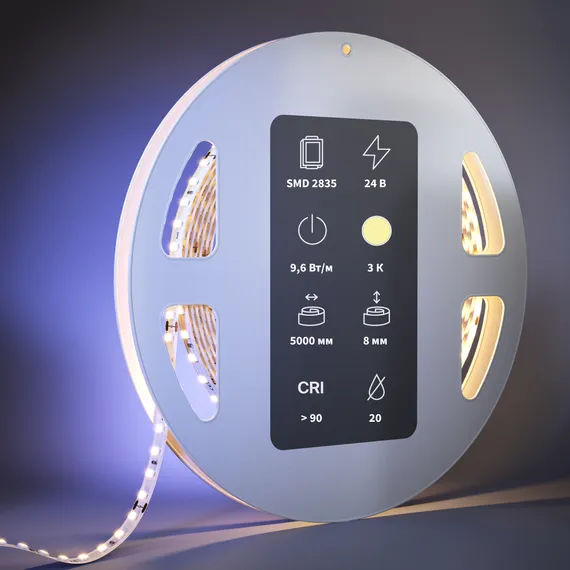Светодиодная лента Ультра 24В 2835 9,6Вт/м 3000К 5м IP 20 201097 Led Strip 201097