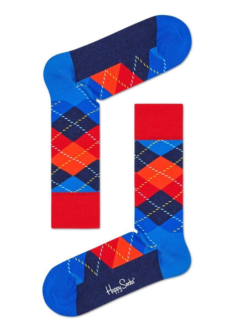 Сине-красные носки унисекс Argyle Sock (Размер: 29) (Цвет: синий с красным)