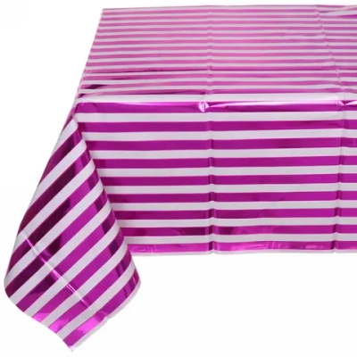 Скатерть фольгированная «Фантазия» 137*183см цвет розовый, пвх