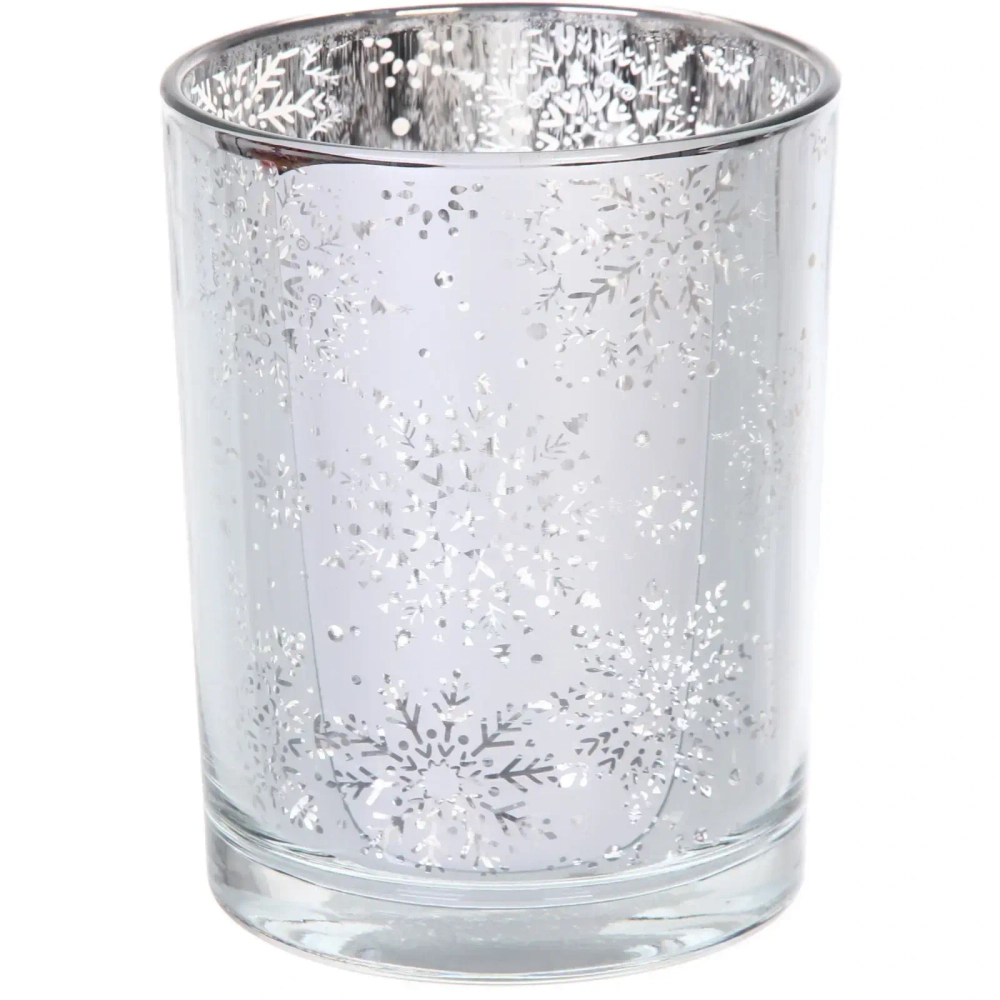 Подсвечник «Снегопад» 10*12,5 см, Серебро