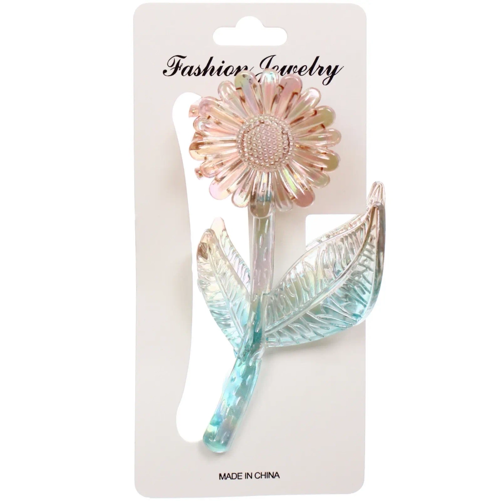 Заколка-краб для волос «Мон Пион», подсолнух, микс 6 цветов, 11см (Блистер)