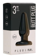 Черная коническая анальная пробка Basic 3 Inch - 7,6 см.