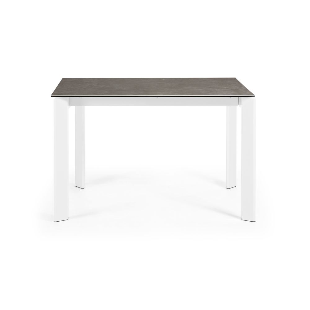 Стол Atta 120 (180) x80 белые ножки керамика Vulcano Ash