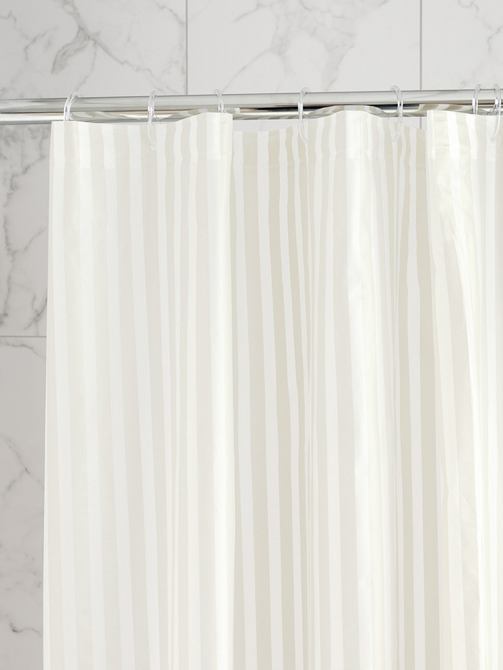 Шторка для ванной DeNASTIA mat stripe 180x200 ПЕВА, белый