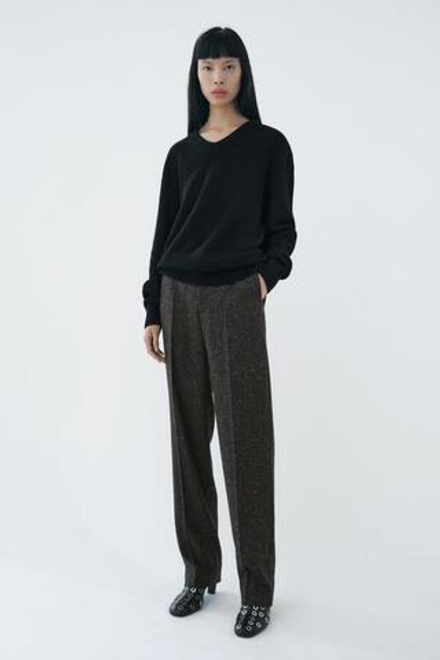 ZARA БРЮКИ ИЗ РЕЛЬЕФНОЙ ТКАНИ — ZW COLLECTION, КОРИЧНЕВЫЙ