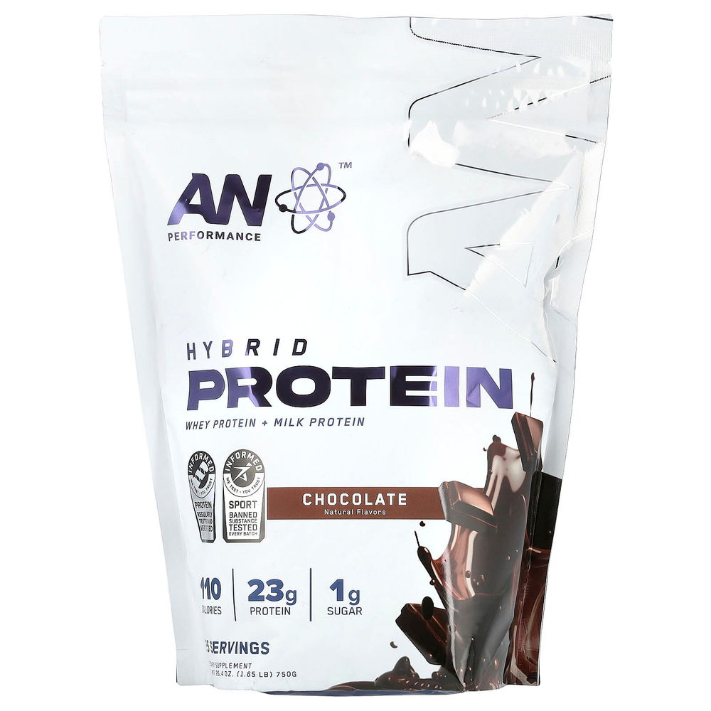 AN Supps, Performance, гибридный протеин, шоколад, 750 г (1,65 фунта)