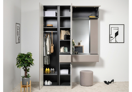 Прихожая Woodville Сейдиль 16.314.02 антрацит, веллюто капучино