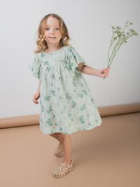 Платье хлопковое с цветочным принтом "Зеленое"