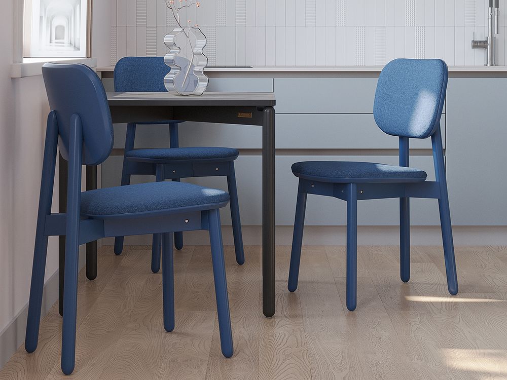 Стул Saga, рогожка, сине-зеленый