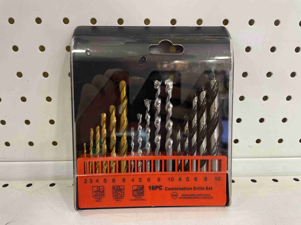 Набор сверл комбинированный, 16 пр.,в пласт.футляре (1 шт. / комплект)