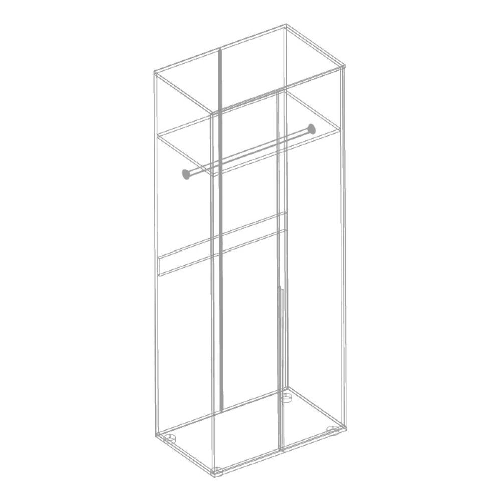 Шкаф 2-х створчатый для одежды МС "Стил"