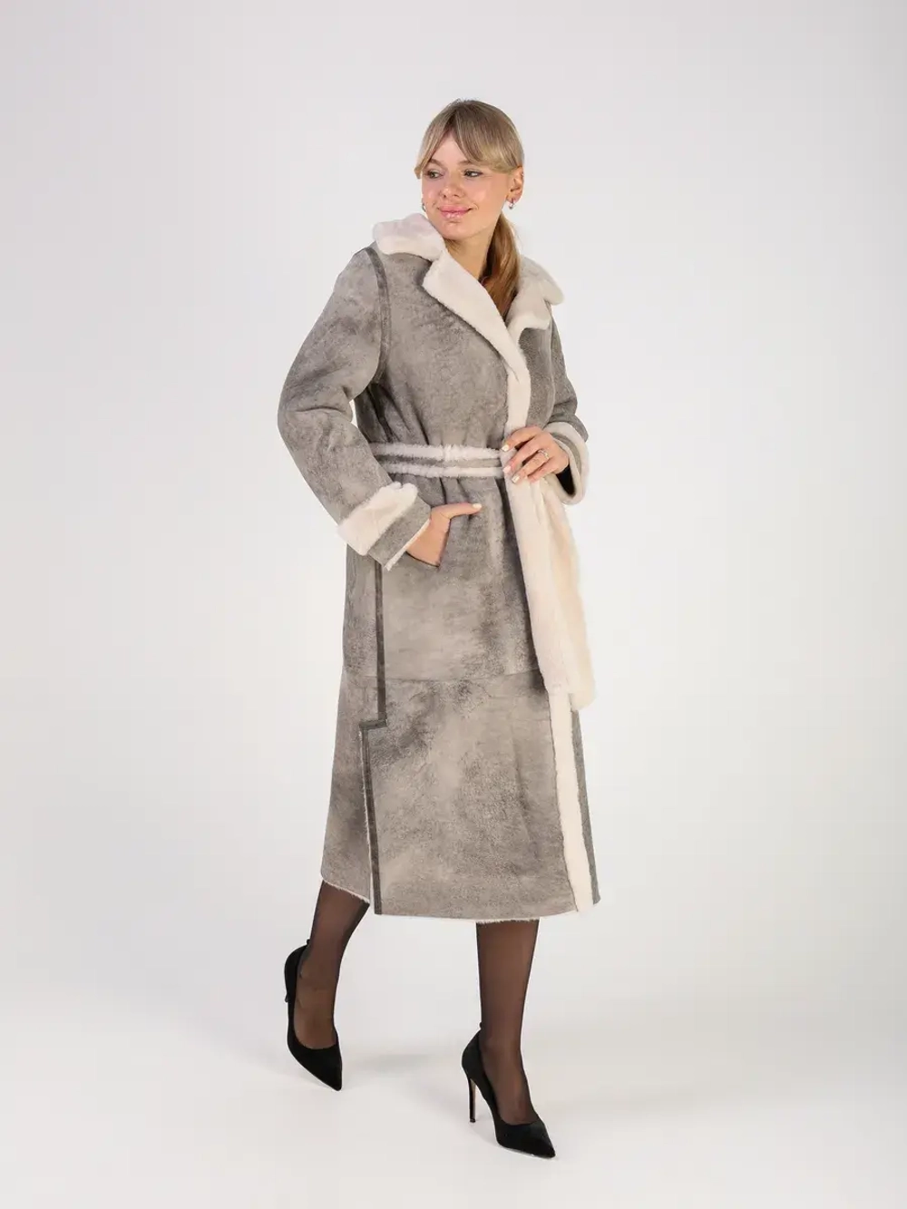 Дубленка зимняя натуральная длинная и теплая