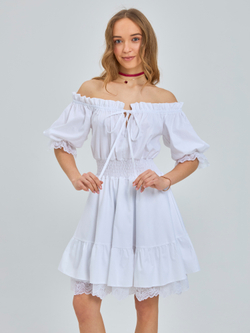 Сарафан летний однотонный для девочки белый