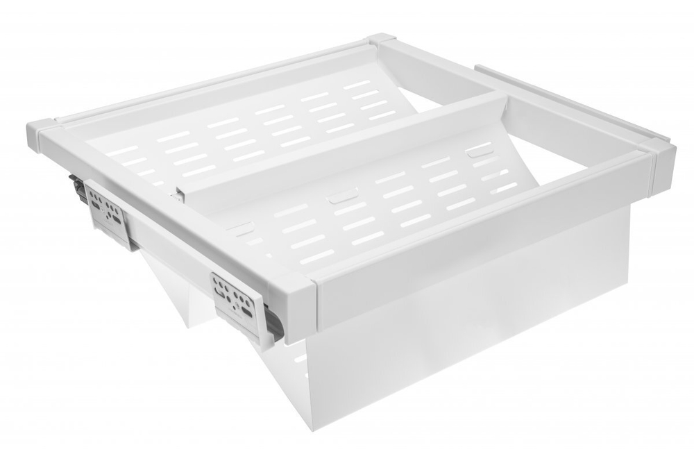 Корзина металлическая перфорированная для обуви ELITE 700мм, скрытый монтаж с доводчиком, белый