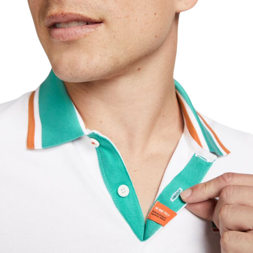 Мужское теннисное поло Nike Polo Dri-Fit Heritage Slim2 M - white/washed teal