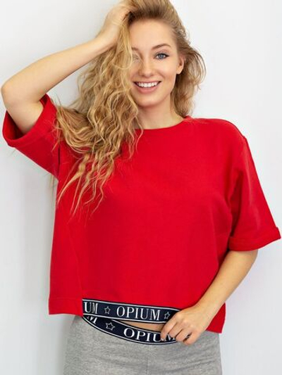 Женская футболка свободного силуэта (Размер: L) (Цвет: красный)