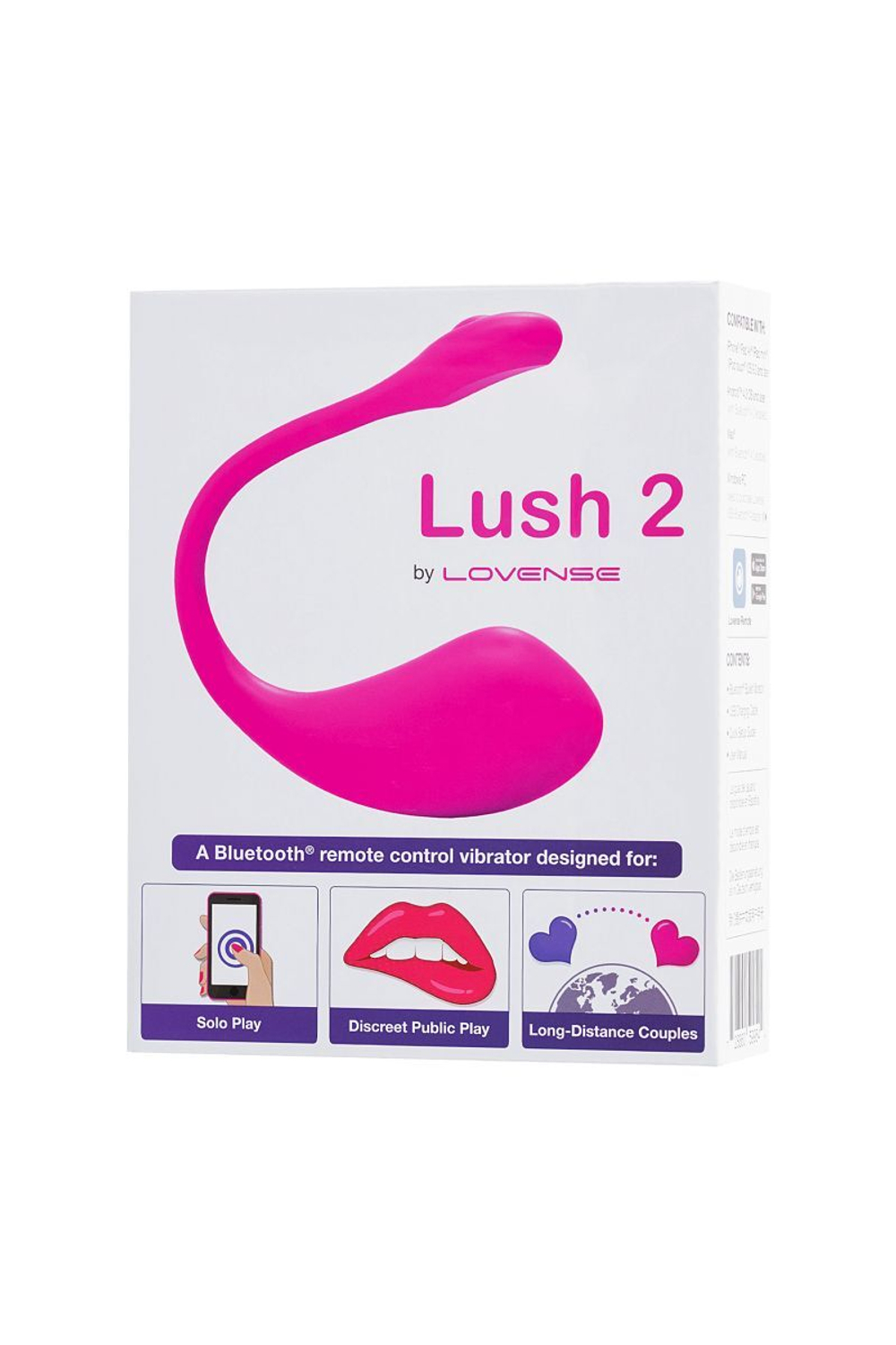 Ярко-розовое виброяйцо Lovense Lush 2 (Цвет: ярко-розовый)