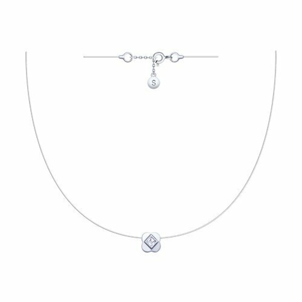 Колье из серебра с фианитом