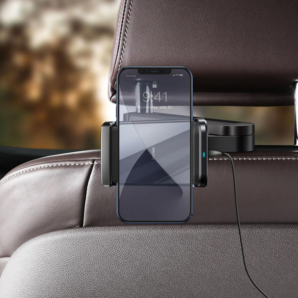 Автомобильный Держатель с беспроводной зарядкой Baseus Energy Storage Backseat Holder Wireless Charger 15W