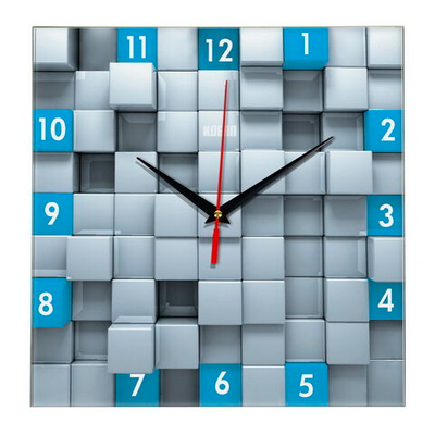 Часы Кубы синие Декор для дома, подарок