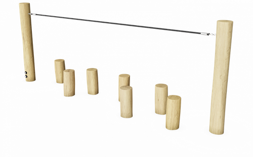 Бревна - балансиры с веревкой