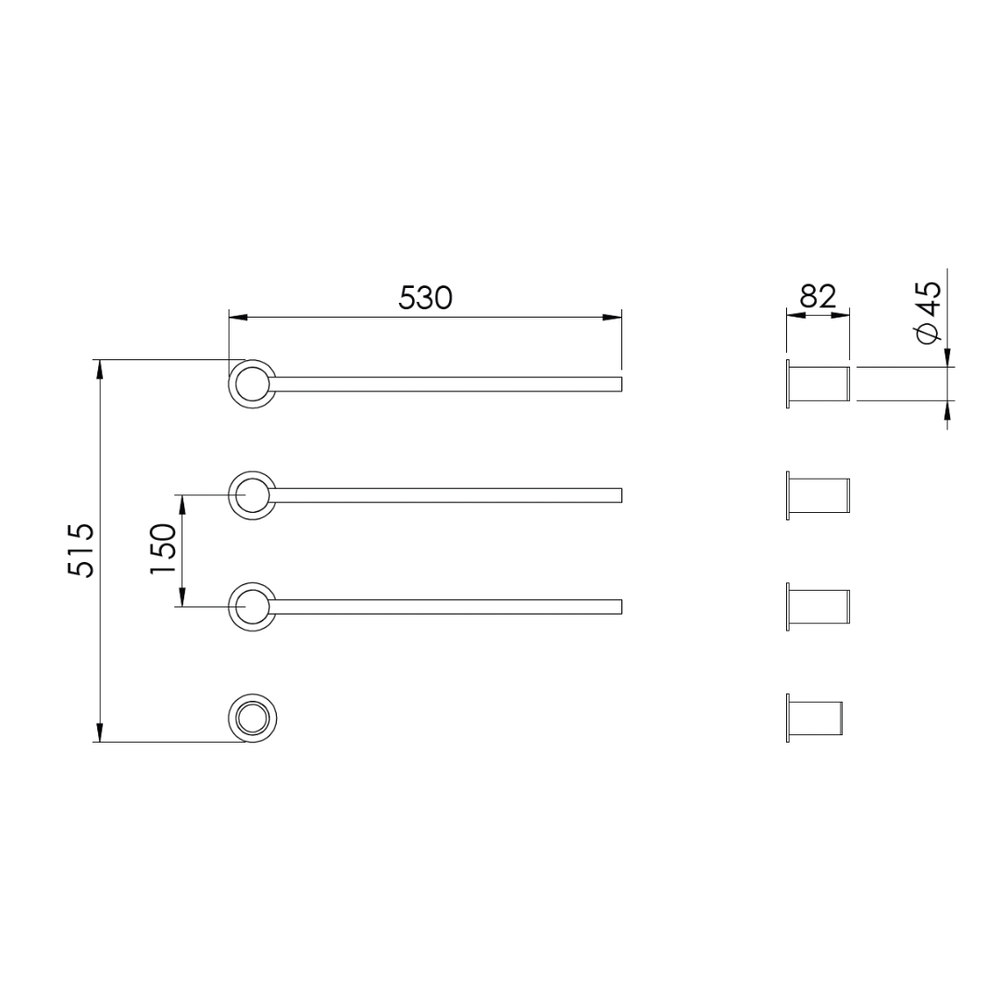 Полотенцесушитель электрический HAPA A35 (цвет - золото PVD) A35.0009.PPGPVD