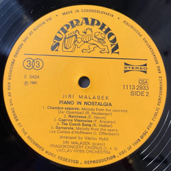 Винтажная виниловая пластинка LP Jiri Malasek, Vaclav Hybs Orchestra Nostalgicky Klavir, Piano In Nostalgia (Чехословакия 1983)
