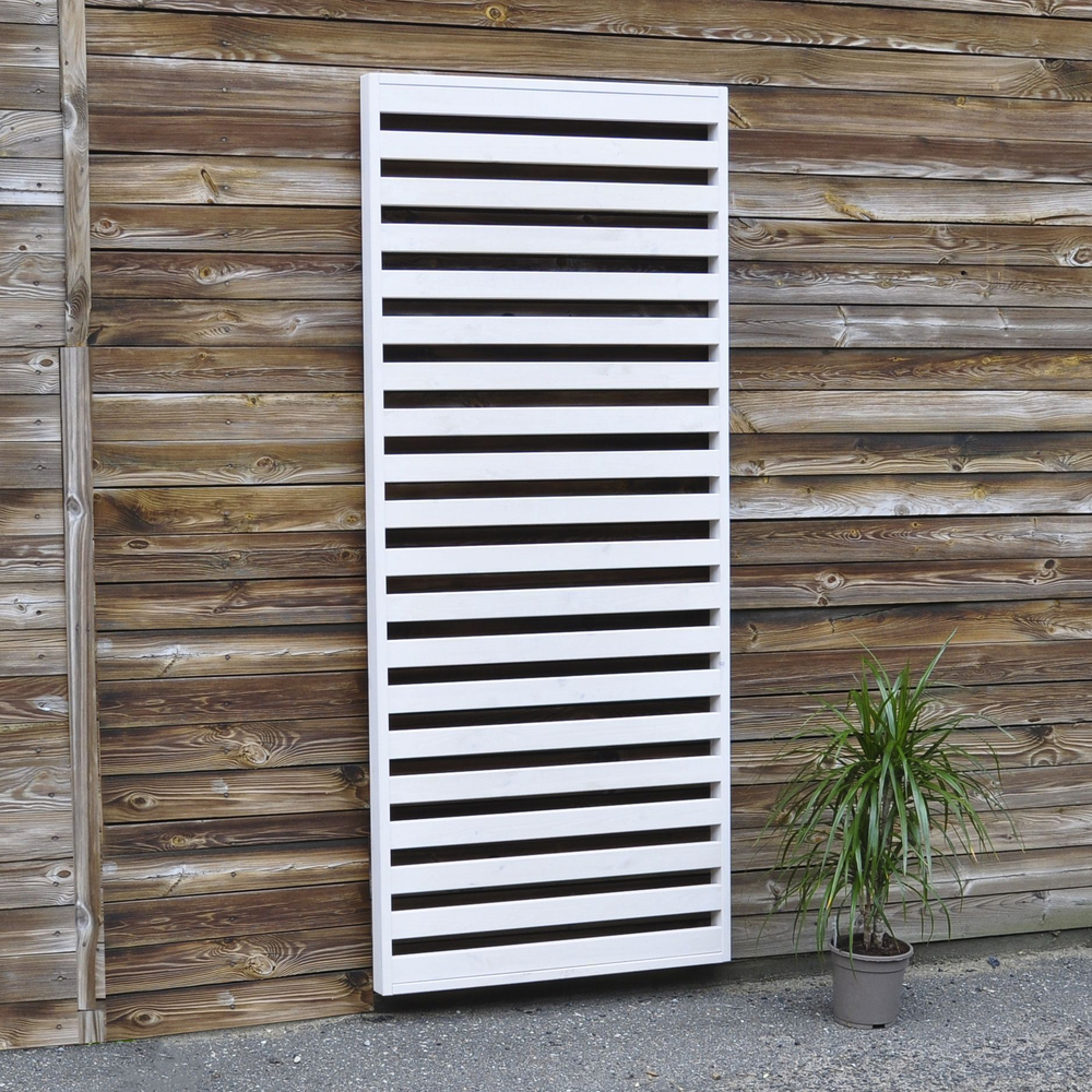 Панель для стен деревянная Эпларо 177х76 см, органайзер хранения из массива сосны для сада, балкона и прихожей, белая