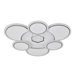 Потолочный светодиодный светильник 80Вт, 6425лм, 3000-6500K, Ra>80, плавная регулировка мощности, изменение цветовой температуры, ночник, пульт, металл/акрил, белый/чёрный