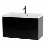 Тумба с раковиной Belbagno MARINO 80 2C-SO/BB800/450-LV-MR-AST Nero Lucido