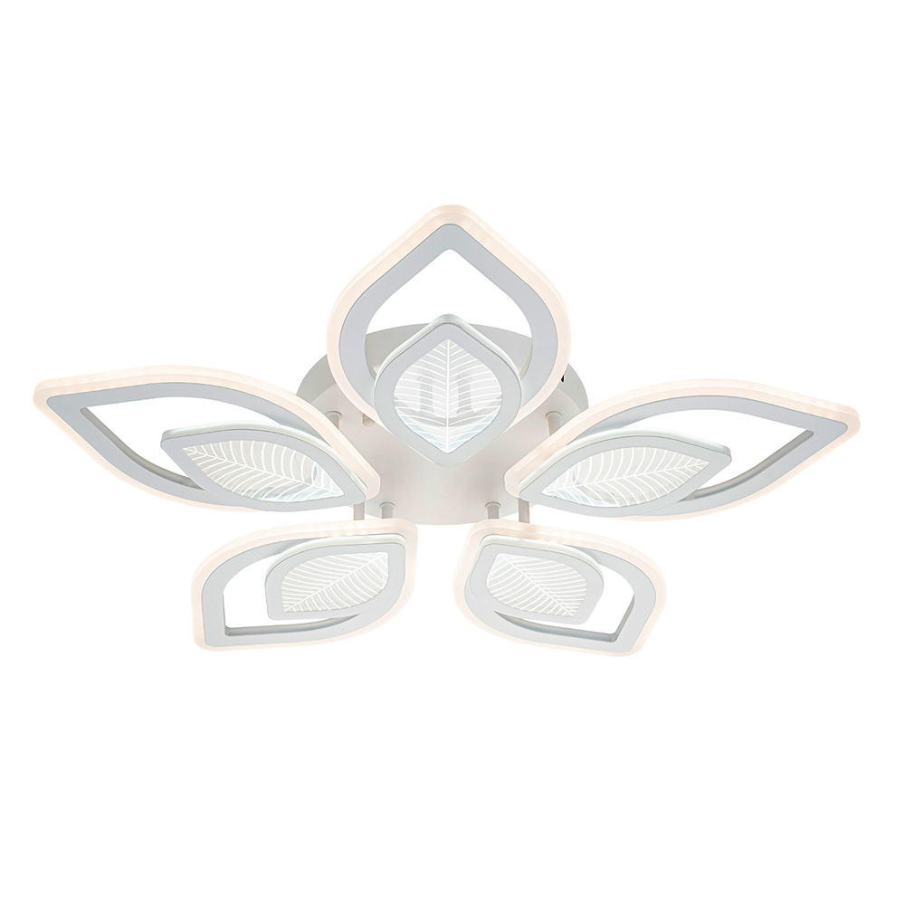 Потолочный светодиодный светильник 130Вт, 9758Лм, 3000-6500К, Ra>80, плавная регулировка мощности, изменение цветовой температуры, ночник, пульт, металл/акрил, белый