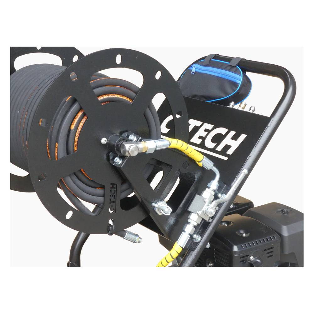 Установка для промывки труб бензиновая CM2020F в комплекте со шлангом 30м на катушке и форсунками (200 бар, до 1200 л/ч, 13 лс)