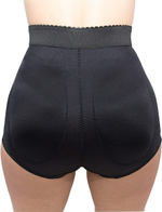 Шелковистые трусы с завышенной талией и пуш-ап эффектом (Размер: S) (Цвет: бежевый)