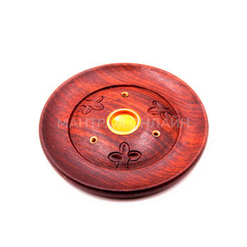 Подставка под благовония Тарелочка из дерева с резьбой d = 10 см